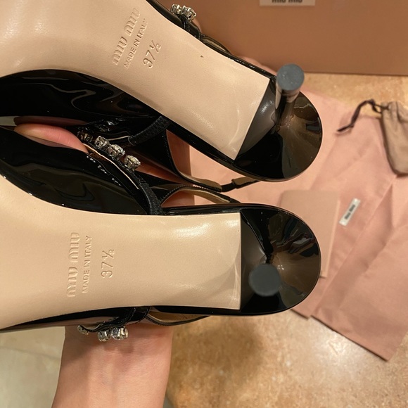 Brand new Miu Miu patent leather slingback 85mm heels - Picture 7 of 10
